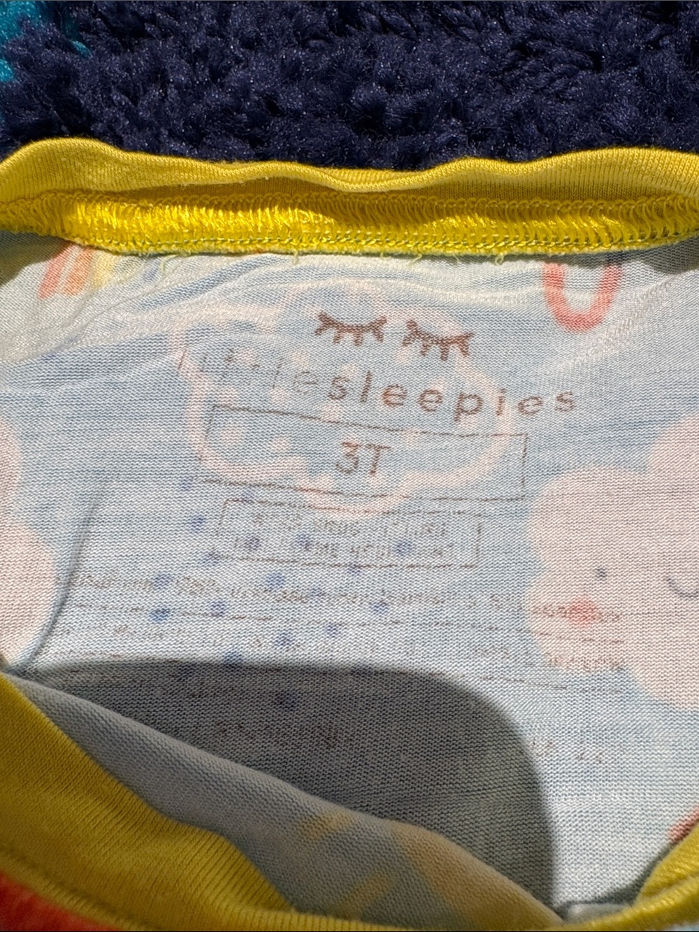 Little Sleepies Blue Rainclouds Pajama Set with Yellow Trim - Picture 2 of 5